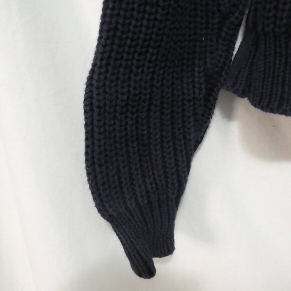 525 AMERICA | small | Navy Blue Cotton Chunky Knit Crewneck Sweater - Picture 12 of 16